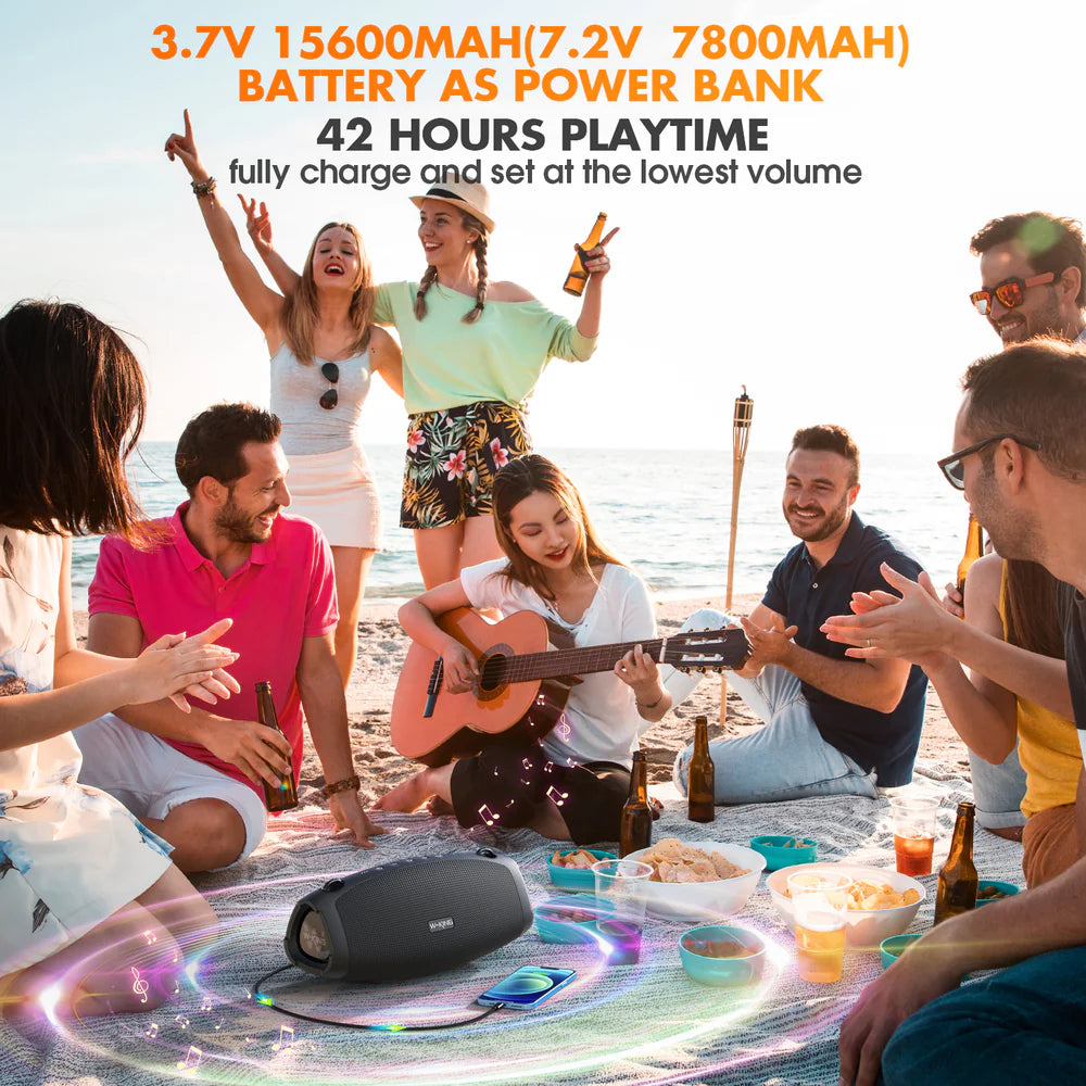 W-KING 120W Portable Outdoor Bluetooth Speaker With Powerful Bass