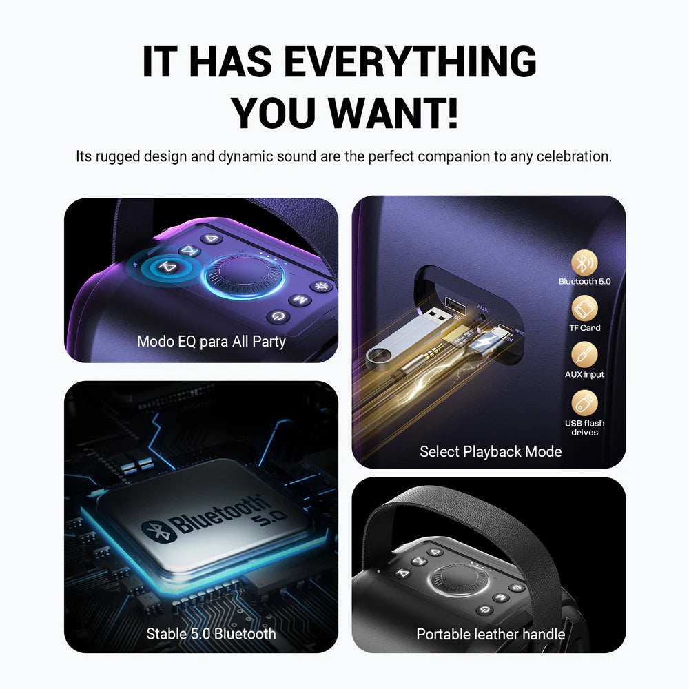 W-KING 180W Powerful Bluetooth Party Speaker