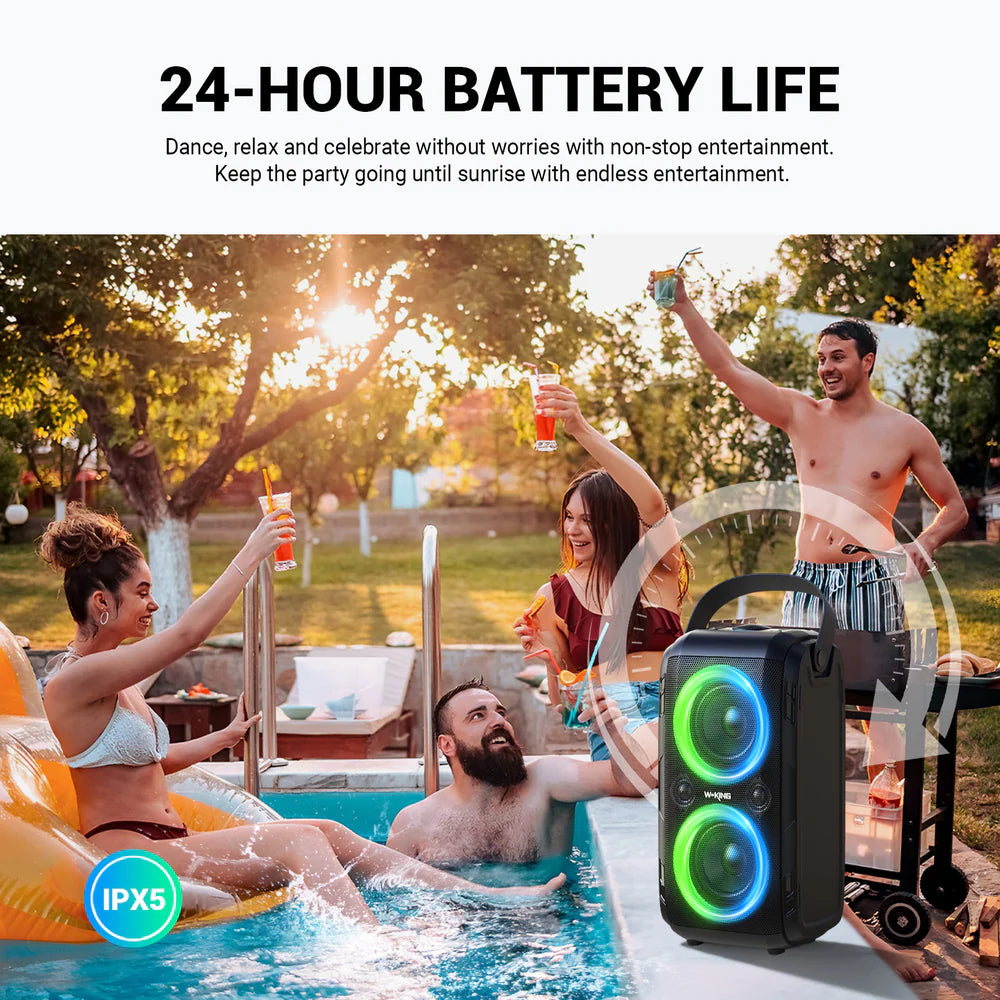 W-KING 180W Powerful Bluetooth Party Speaker