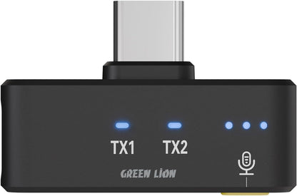 Microphone for Type-C Devices, 2 Mics & 1 Receiver, 360° Pickup, 40m Working Range, Intelligent Noise Reduction