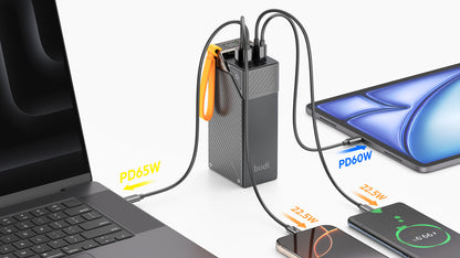 65W Dual PD+DUAL QC3.0 30000mAh Power Bank