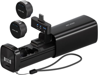 Microphone for Type-C Devices, 2 Mics & 1 Receiver, 360° Pickup, 40m Working Range, Intelligent Noise Reduction