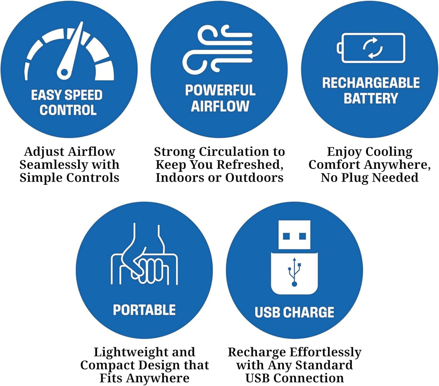 Westinghouse Rechargeable Table Fan with Adjustable Speed Control Knob
