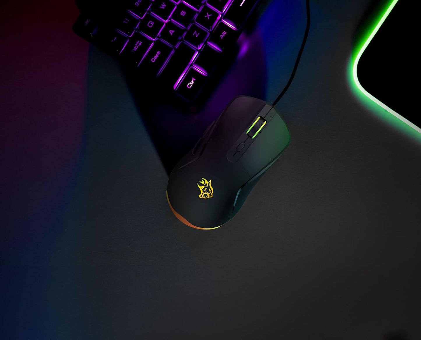 Porodo Gaming Wired Mouse DPI 7200 with RGB Light