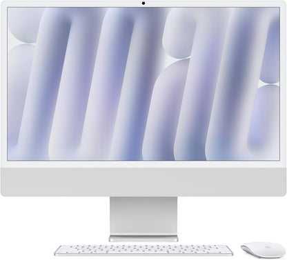 Apple iMac 24-inch 2024, M4 with 10-Core CPU, 10-core GPU, 16GB RAM, 256GB SSD, Silver