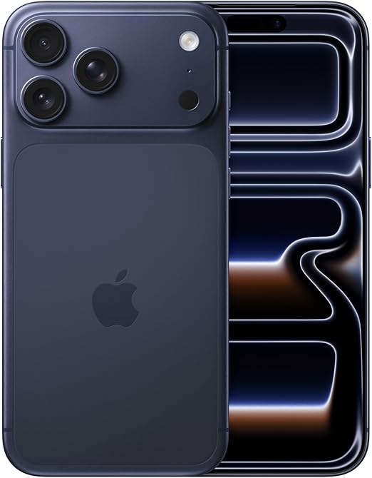 Black smartphone with Apple logo on a white background