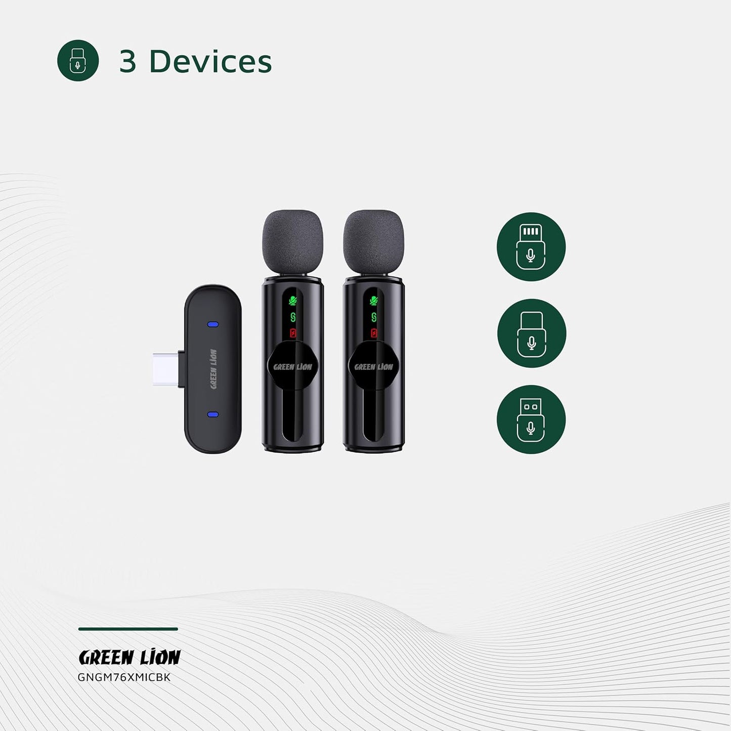 Dual Microphone 3-In-1, 20M Transmission Range
