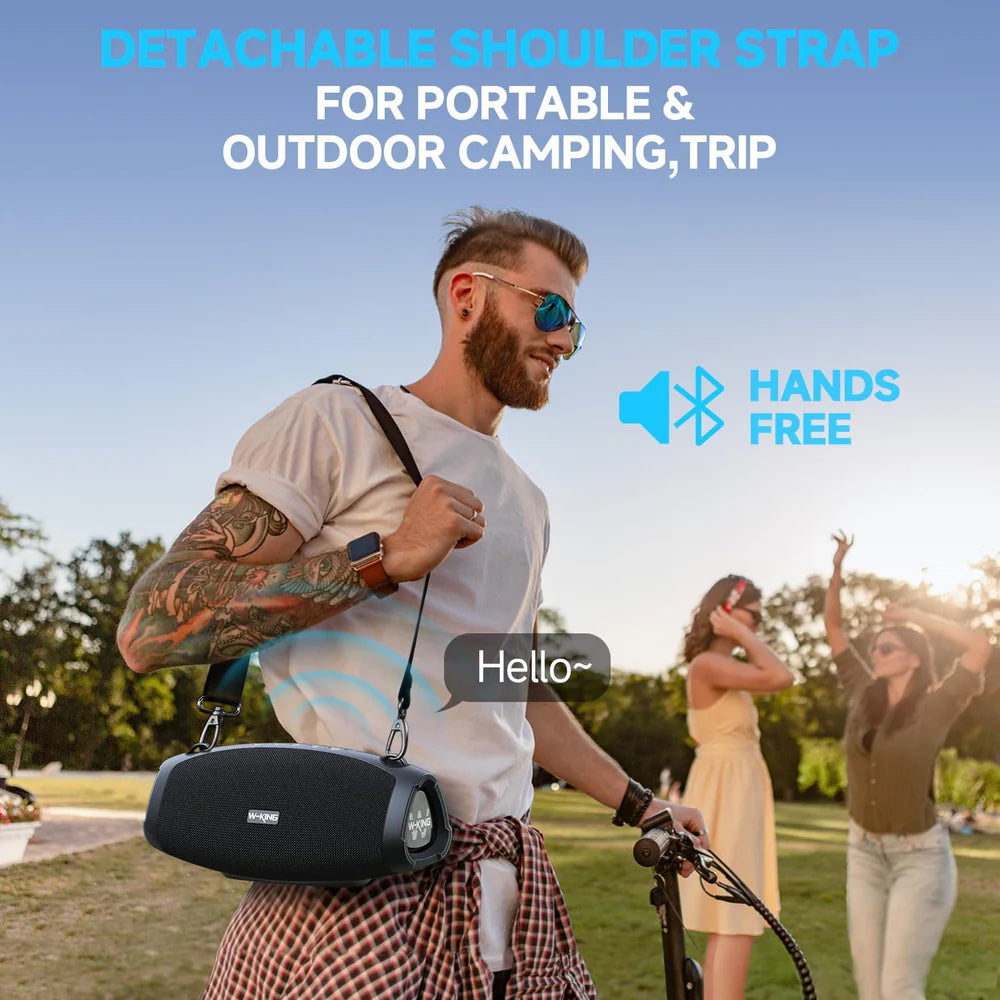 W-KING 120W Portable Outdoor Bluetooth Speaker With Powerful Bass