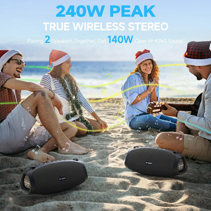 W-KING 120W Portable Outdoor Bluetooth Speaker With Powerful Bass