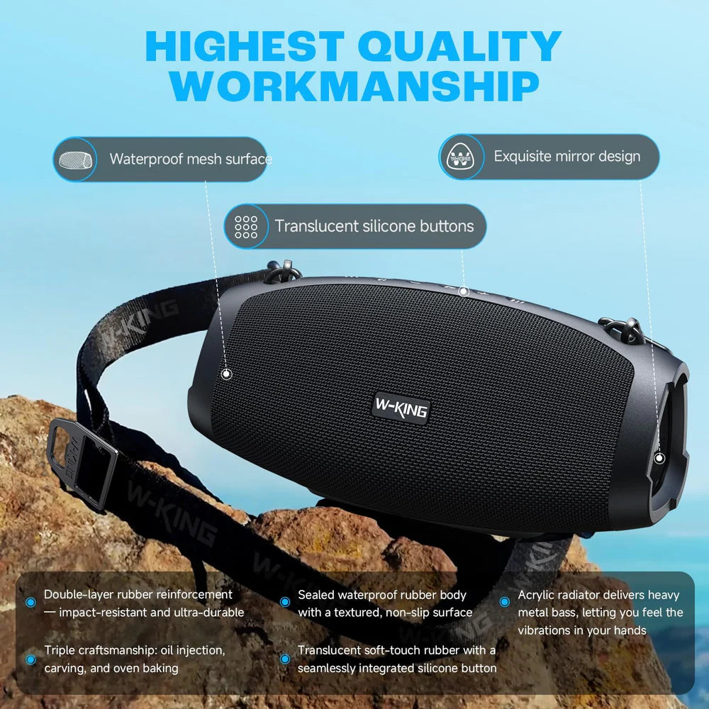 W-KING 120W Portable Outdoor Bluetooth Speaker With Powerful Bass