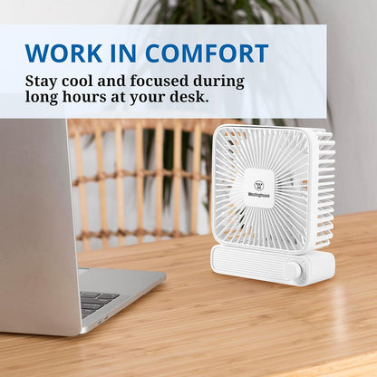 Westinghouse Rechargeable Table Fan with Adjustable Speed Control Knob