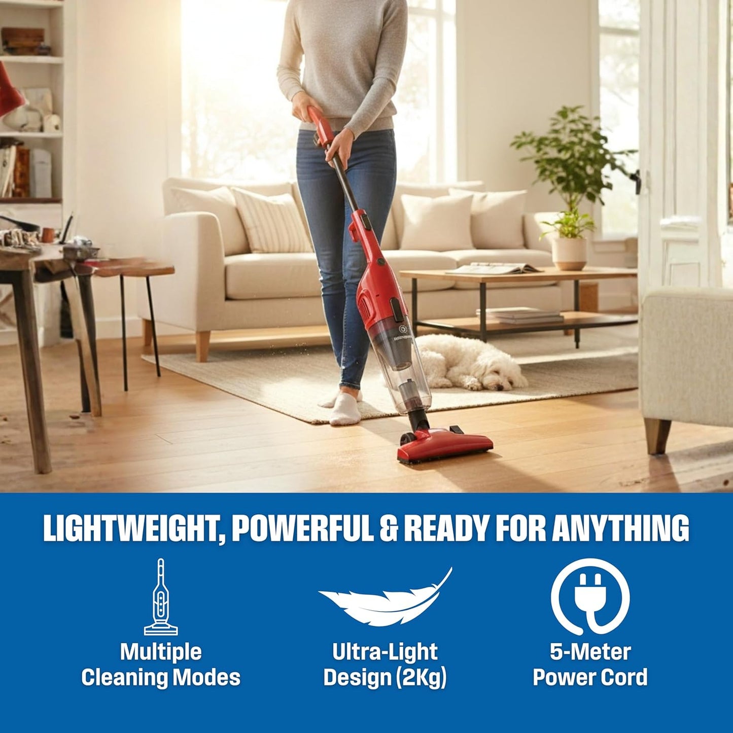 Westinghouse 3-in-1 Stick Vacuum Cleaner 600W Upright & Handheld