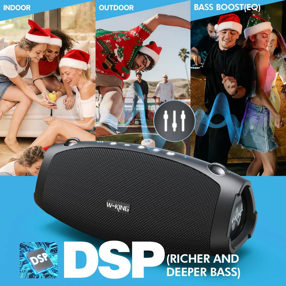 W-KING 120W Portable Outdoor Bluetooth Speaker With Powerful Bass