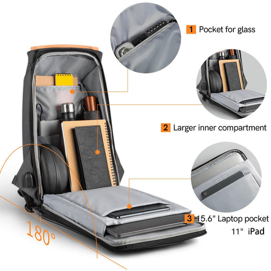 Kingsons 16L Ultra Lightweight Commuter Backpack – Compact & Laptop-Friendly Daypack, Unisex Design, Dark Grey