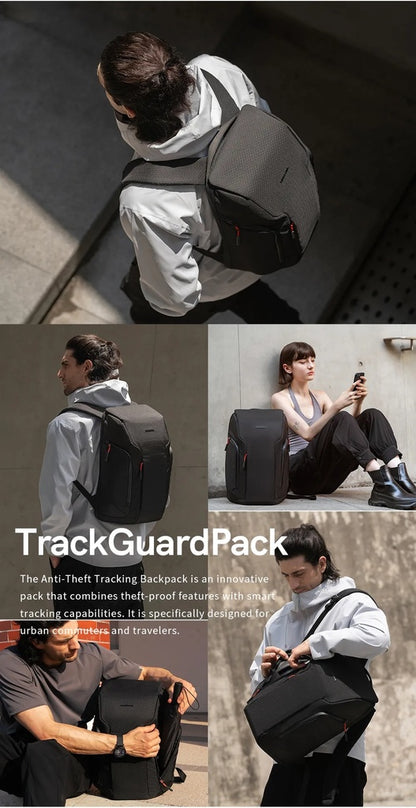 Kingsons Roll Top Waterproof Laptop Backpack – Travel & Hiking Anti-Theft Bag With ''Apple Find My'' Air TAG