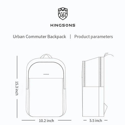 Kingsons Slim Travel Backpack – Waterproof Nylon Business & Laptop Backpack for Work, Travel & Commuting