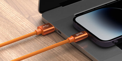 Lighning Cable 3A Fast Charging Orange - Premium USB-C Cable