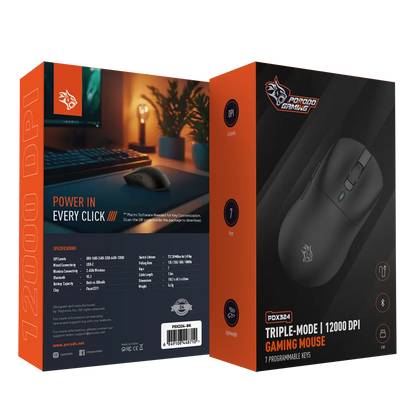 Porodo Gaming Triple-Mode 12000 DPI Gaming Mouse