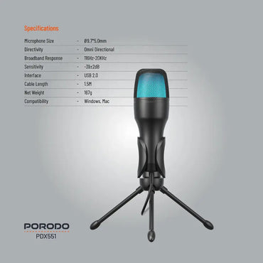 Porodo Gaming Condenser Microphone