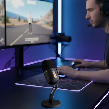 Porodo Gaming Elyx RGB Condenser Microphone with Noise Surppress Button