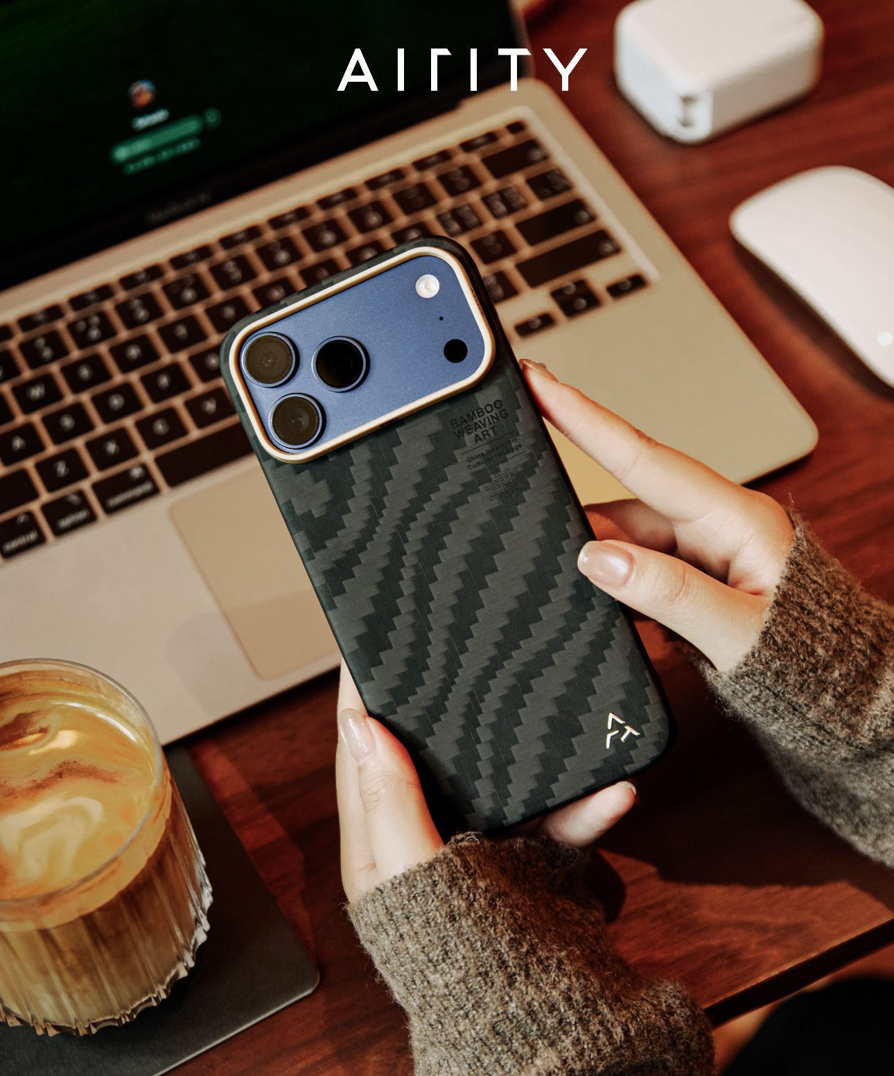 Airity Kevlar & Bamboo Weaving Case for iPhone 17 Pro Max /17Pro-Black