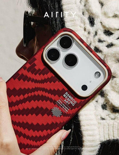 Airity Kevlar & Bamboo Weaving Case for iPhone 17 Pro Max /17Pro-Red