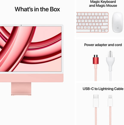 Apple iMac 24-inch (2023) M3 with 8-Core CPU, 8GB RAM, 256GB SSD, 8-Core GPU, Red